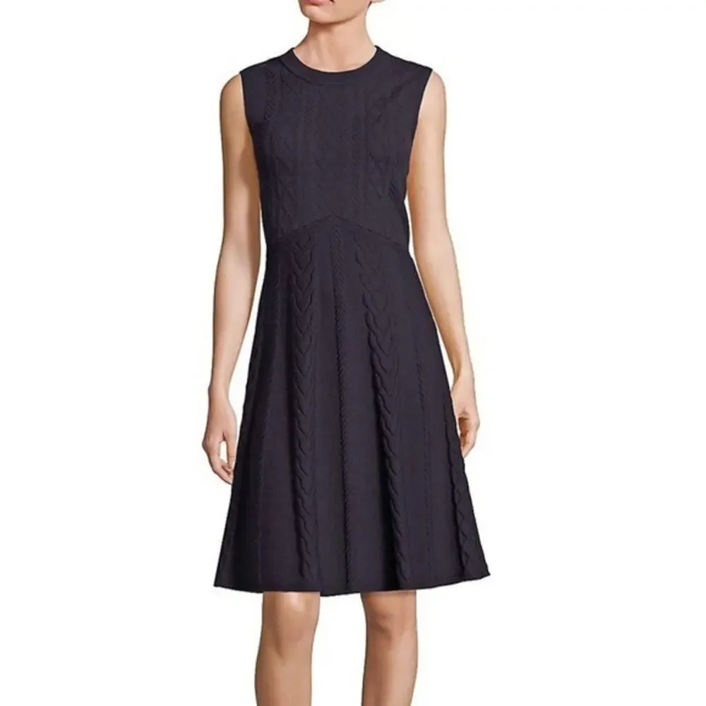 Tory Burch Palais Merino Wool Sweater Dress Cable Knit Party Cocktail Office XS